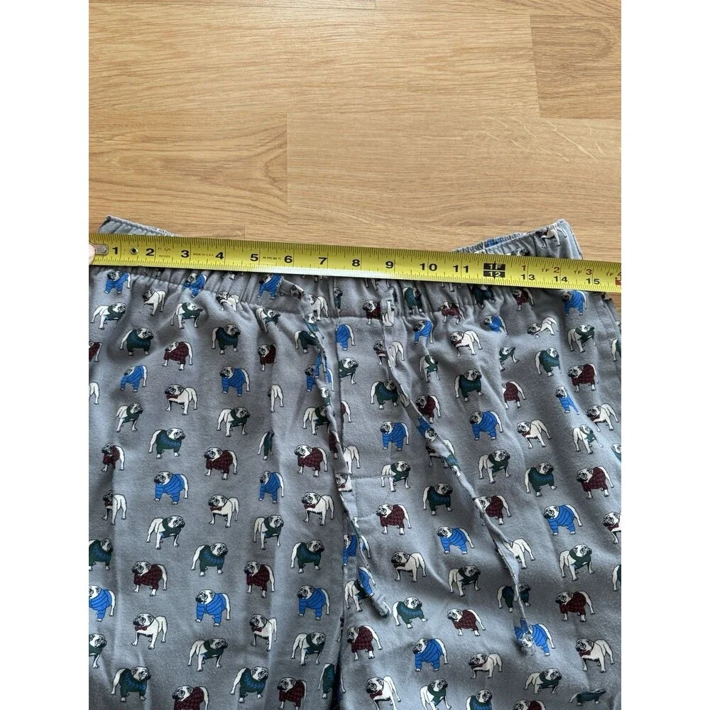 Banana Republic Men's Cotton Flannel Pajama Pant Bulldog Print Size‎ M